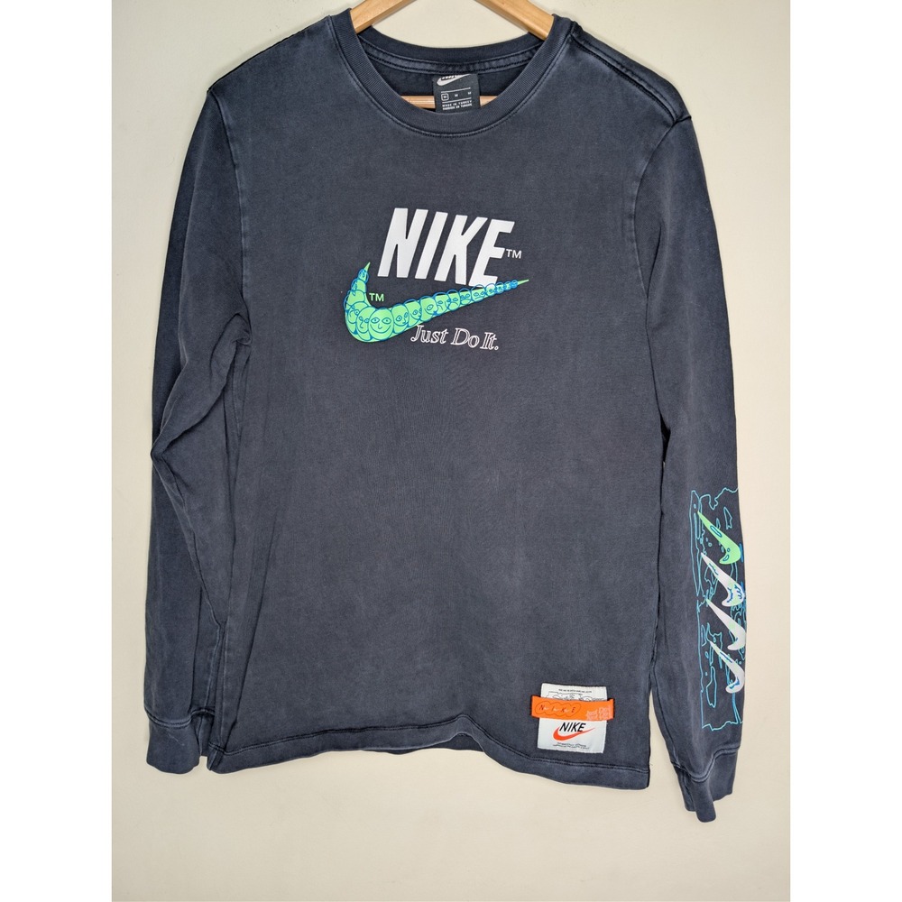 Nike‎ Drip Wash Graphic Long Sleeve Tee Shirt Sz M Just Do It Swoosh Sportswear